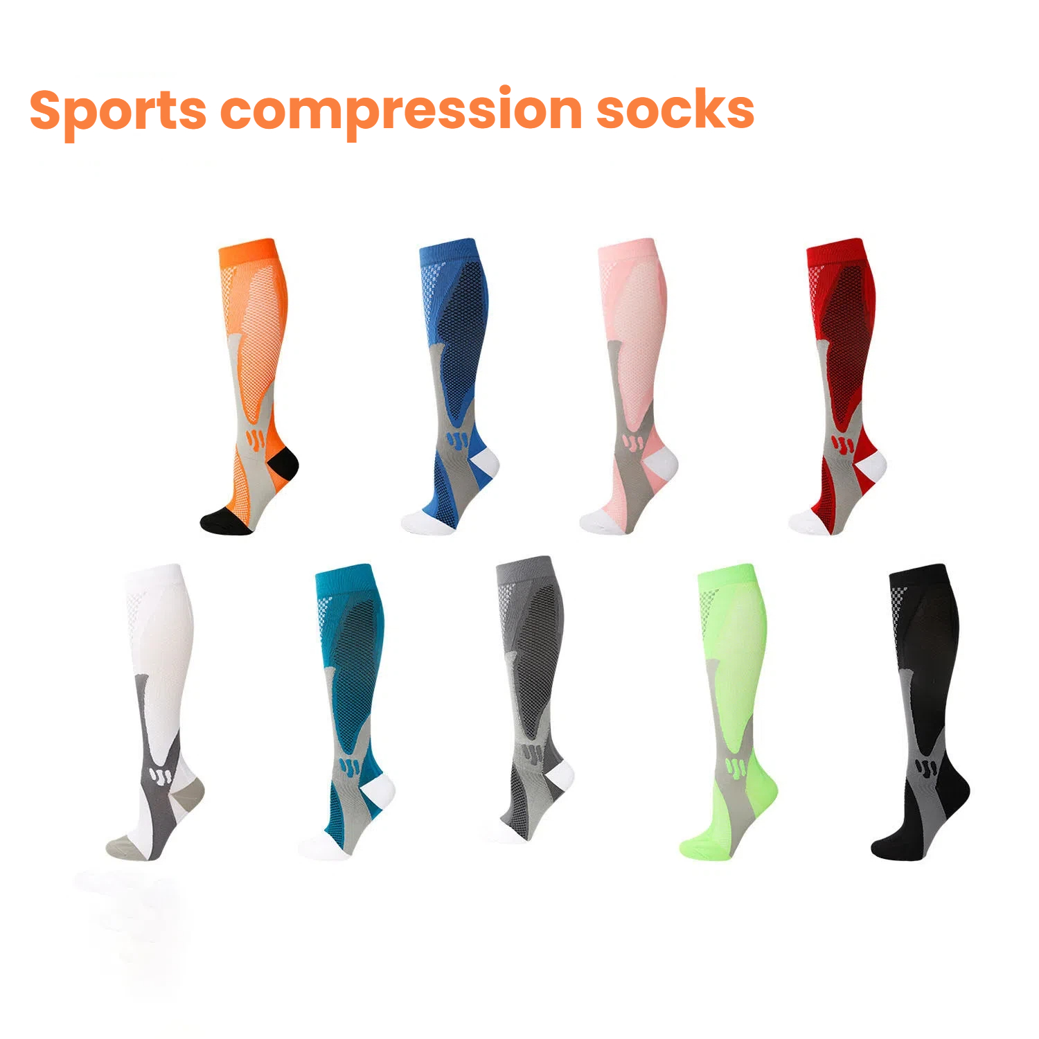 Sports Socks - جوارب ضاغطة من النايلون للرجال والنساء