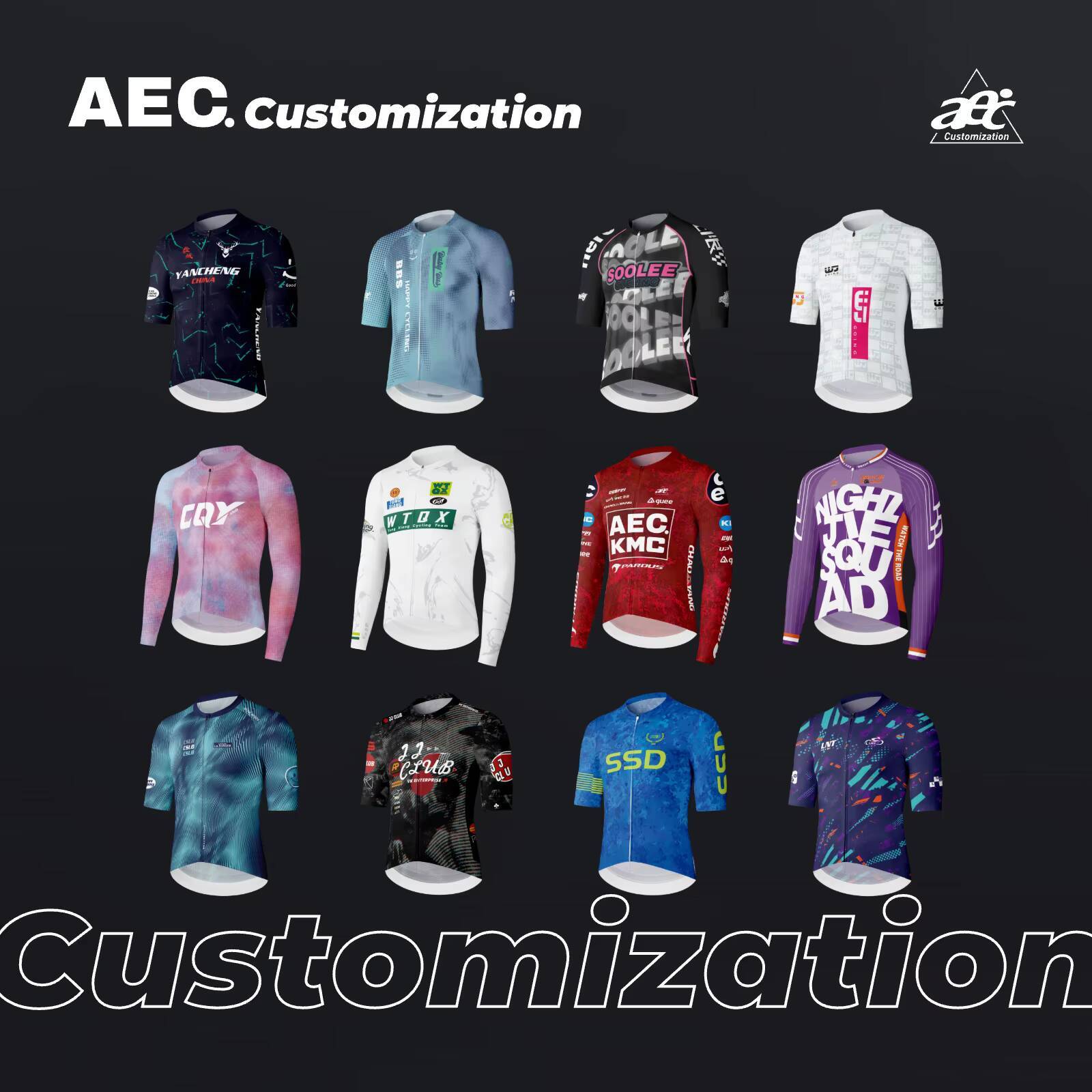 Race Bib - AEC.CYCLIST قميص ركوب الدراجات المخصص حسب