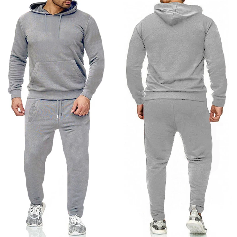Joggers Pants - بدلة رياضية كلاسيكية للرجال بلون موحد،