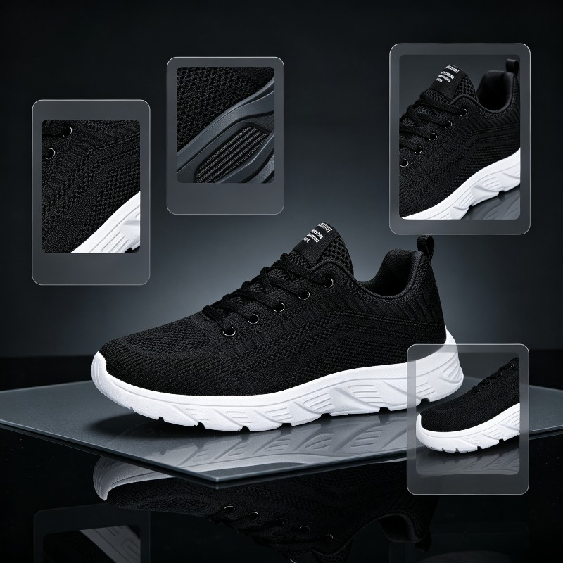 Running Shoes Men - أحذية رياضية رجالية بيضاء من القماش