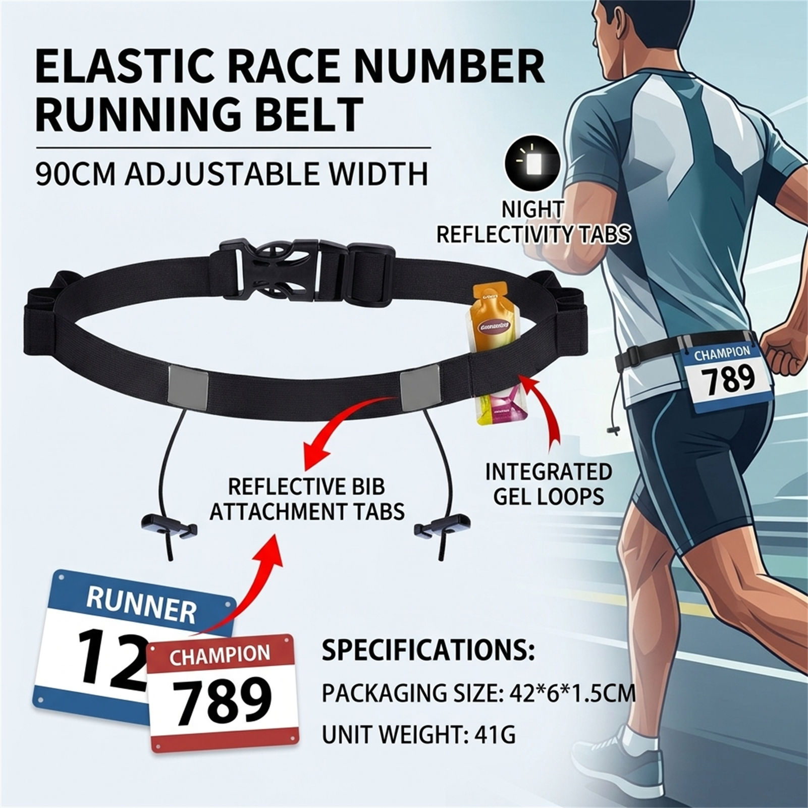 حزام عاكس للضوء لسباقات التريا - مراجعة Race Bib وسعره