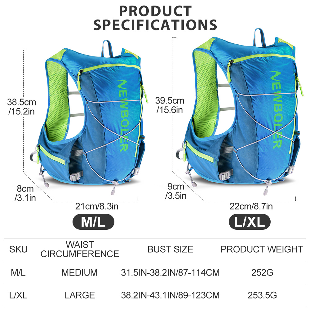 حقيبة ظهر NEWBOLER للجري مع نظ - مراجعة Hydration Vest وسعره