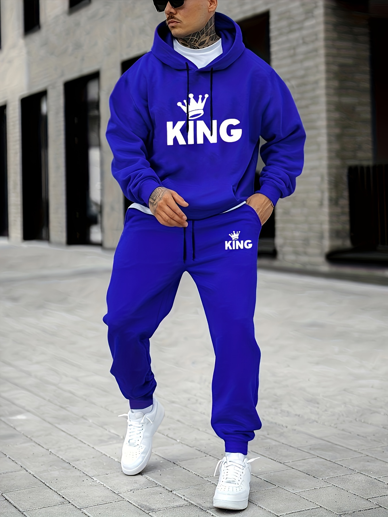 بدلة رياضية رجالية بطبعة تاج ا - مراجعة Joggers Pants وسعره