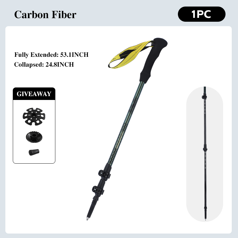 عصا المشي من ألياف الكربون 3K، - مراجعة Trekking Pole Carbon وسعره