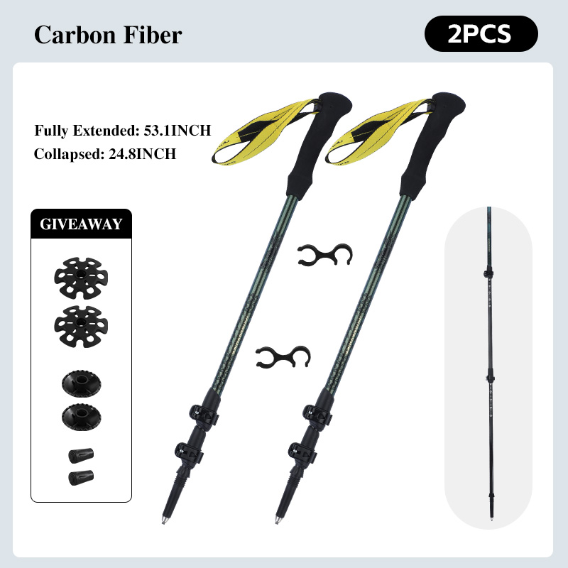 عصا المشي من ألياف الكربون 3K، - مراجعة Trekking Pole Carbon وسعره